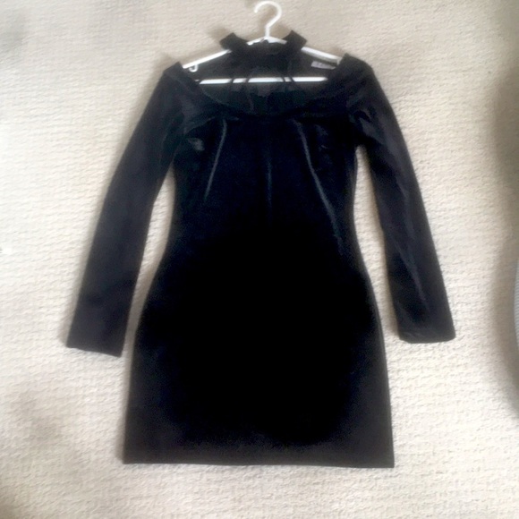 Black Bodycon Velvet Mini Dress - Perfect Condition! - Picture 7 of 11